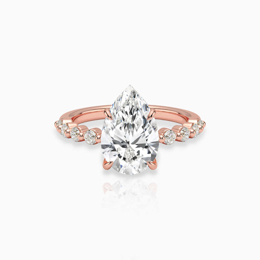 Versaille Pear Floating Round Ring