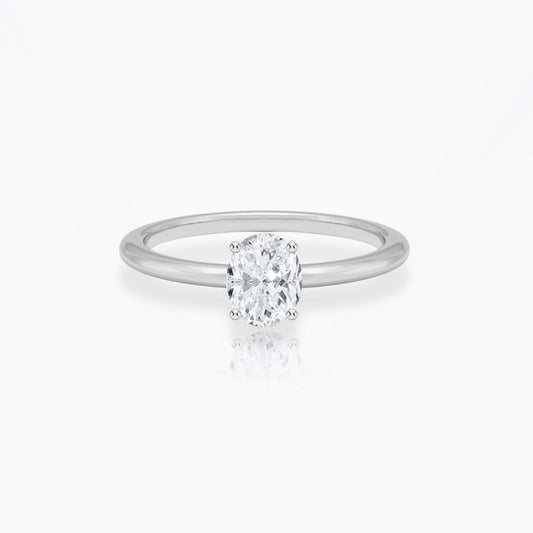Constance Oval Crushed Ice Solitaire Ring